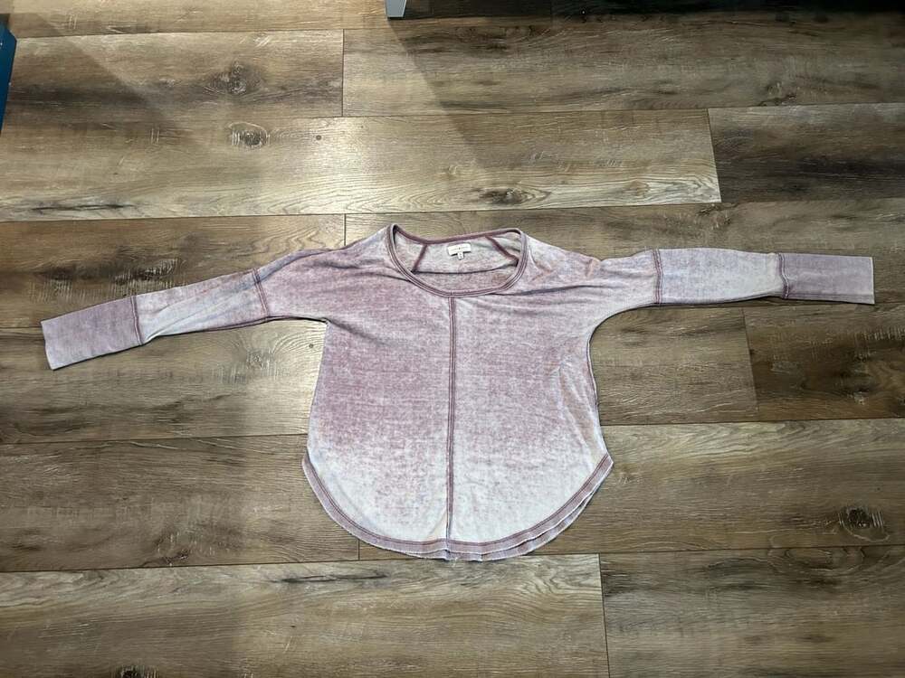 Lucky Brand Purple Mineral Washed Thermal Long Sleeve Top